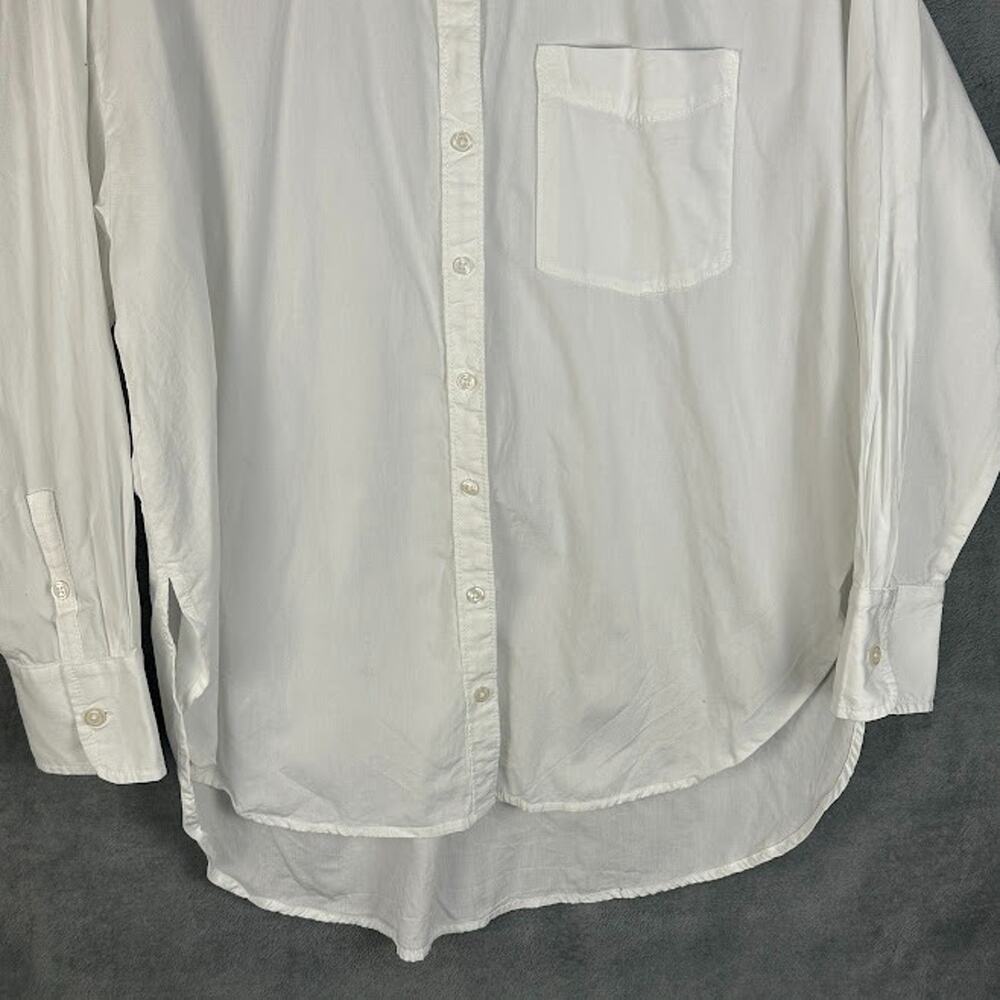 Maeve Anthropologie Top Womens Medium White Button Up Long Sleeve Preppy Career - Picture 3 of 12